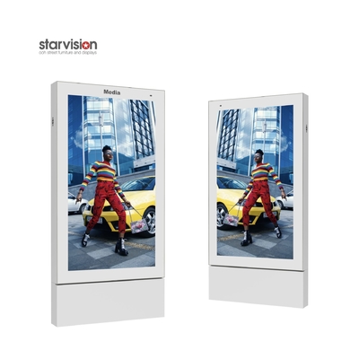 Digital Signage LCD Display 4K Ultra HD 65in Free Standing auto brightness control