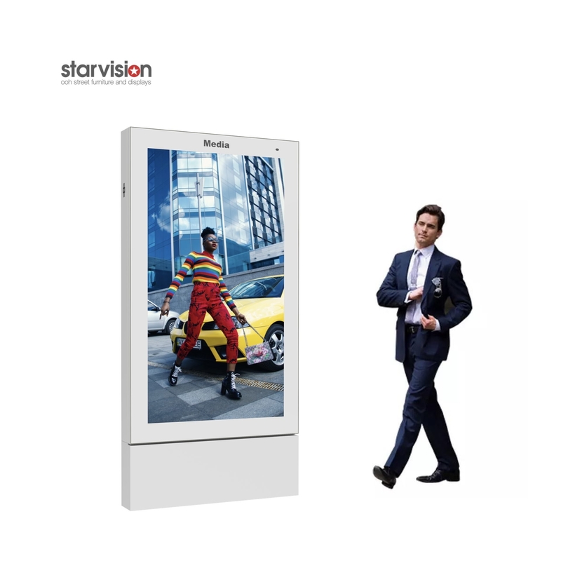Digital Signage LCD Display 4K Ultra HD 65in Free Standing auto brightness control
